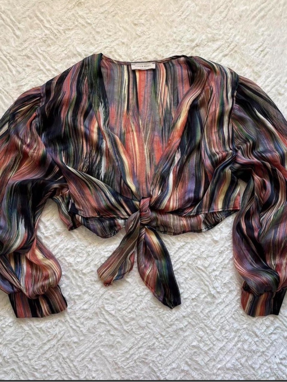 Shimmery Wrap Top